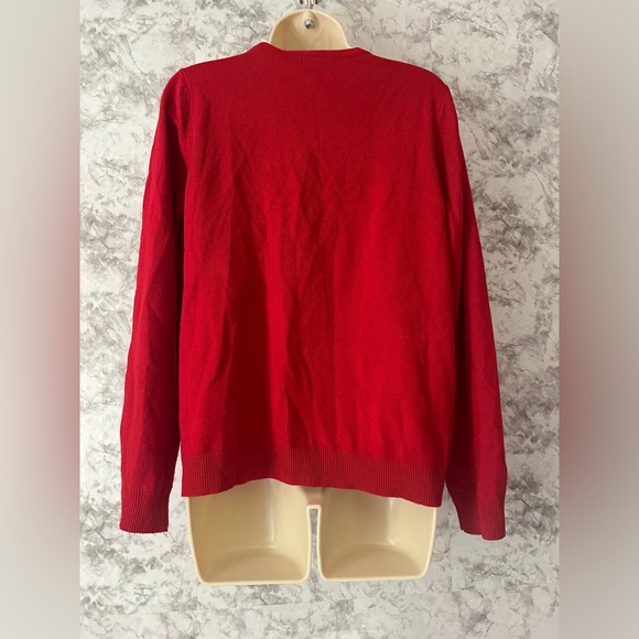 Croft & Barrow Vintage 90's Argyle Red Cardigan Knit Sweater size XL - Picture 4 of 8